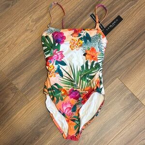 La Blanca women’s Tummy control Tropical Floral Swimsuit - Multicolor size 8 NWT